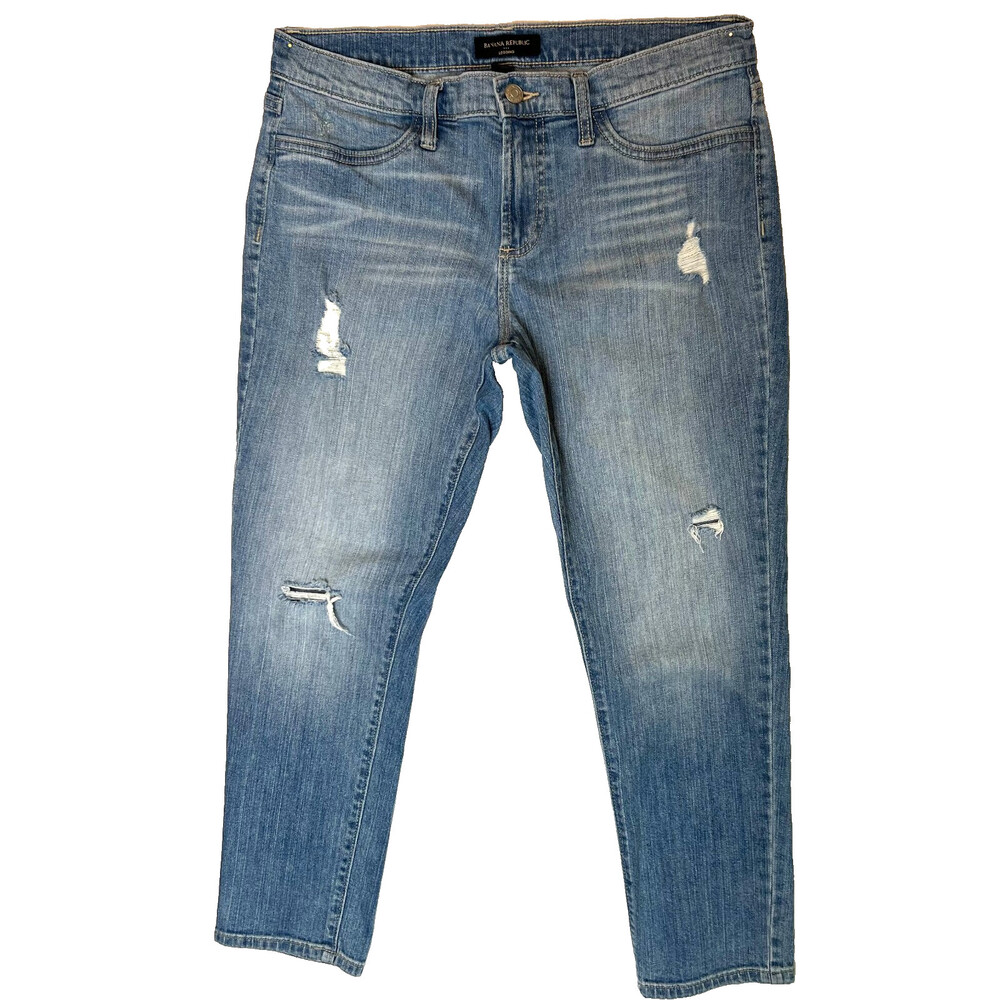 Banana Republic - Women's 12/31W Jean Leggings Light Wash Distressed Cropped